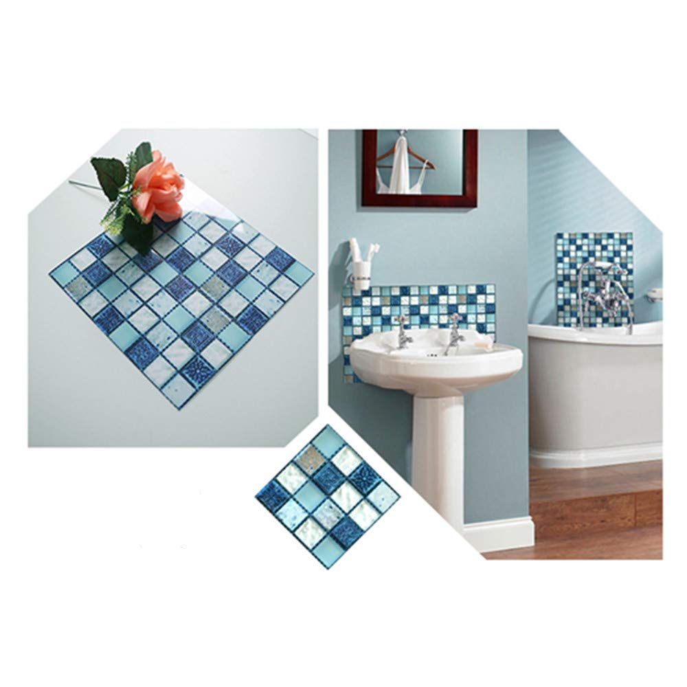 Rui Xin Trade Peel and Stick Backsplash 3D Mosaic Tile Stickers Splashback Wall Stickers for Bathroom Kitchen 4 x 4 Inch (10x10cm) 40 PCS/Set