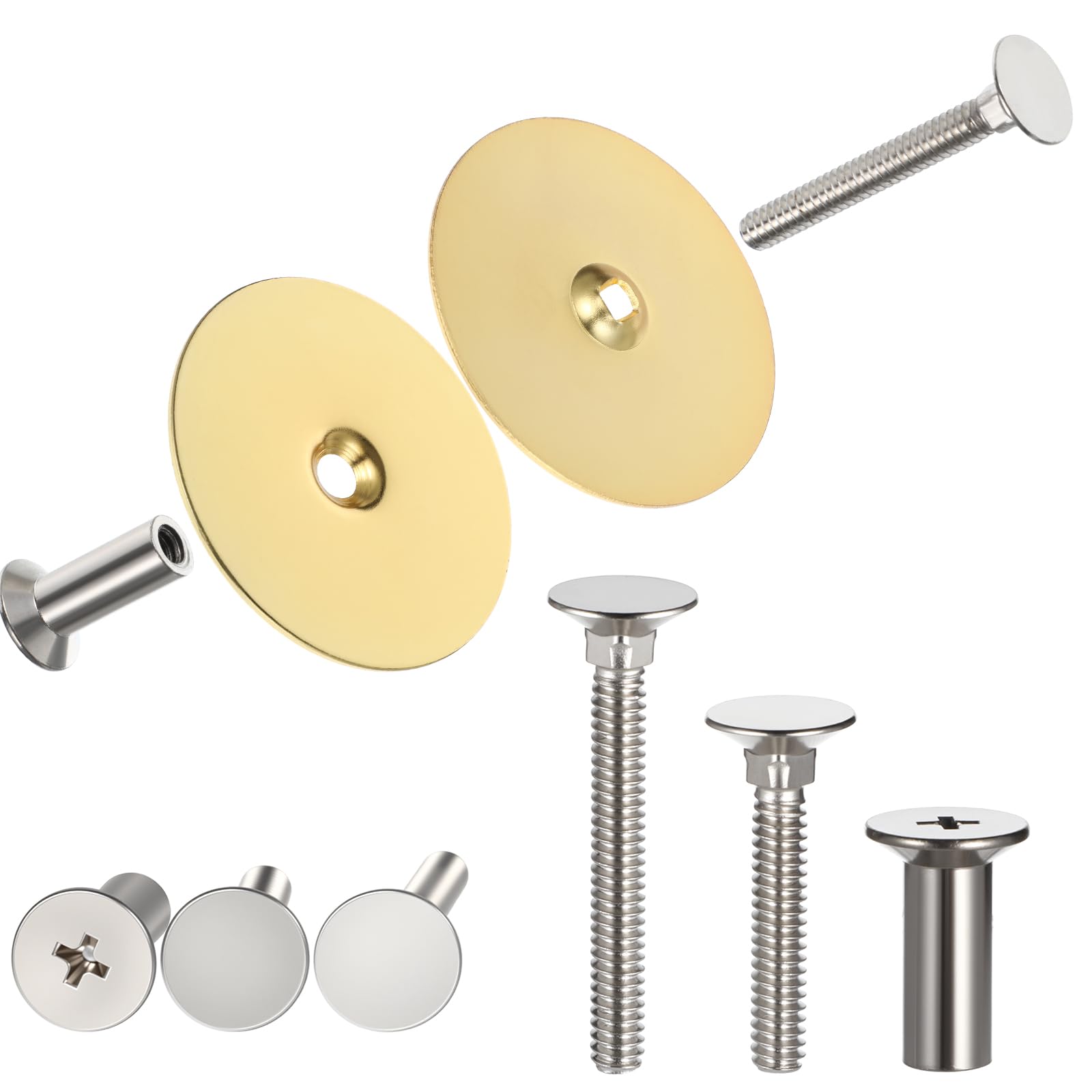 Photo 1 of 1 Pack Door Hole Cover Plate 2-5/8" Diameter Round Deadbolt Cover Plate Solid Steel Deadbolt Cover-Plate Door Hole Filler Plates for Home Security on Entry, Gold