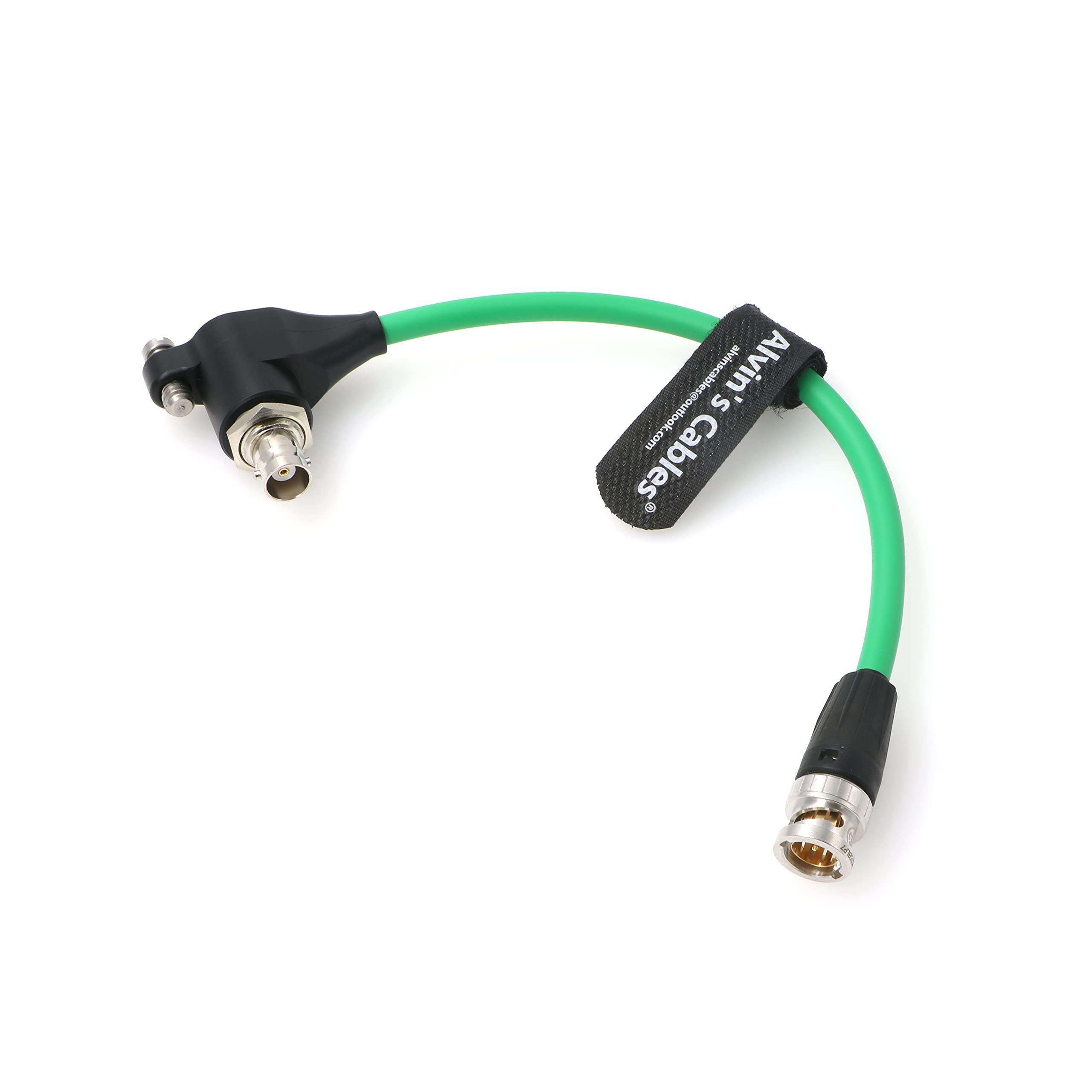 Alvin's Cables SDI-Port-Protection-Cable for RED-Komodo BNC Male to Right Angle Female Galvanic isolator Cord 8inch Green