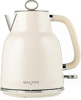 Salter Retro Cream Kettle 1.7L 3KW Rapid Boil 360 Base Removable Filter