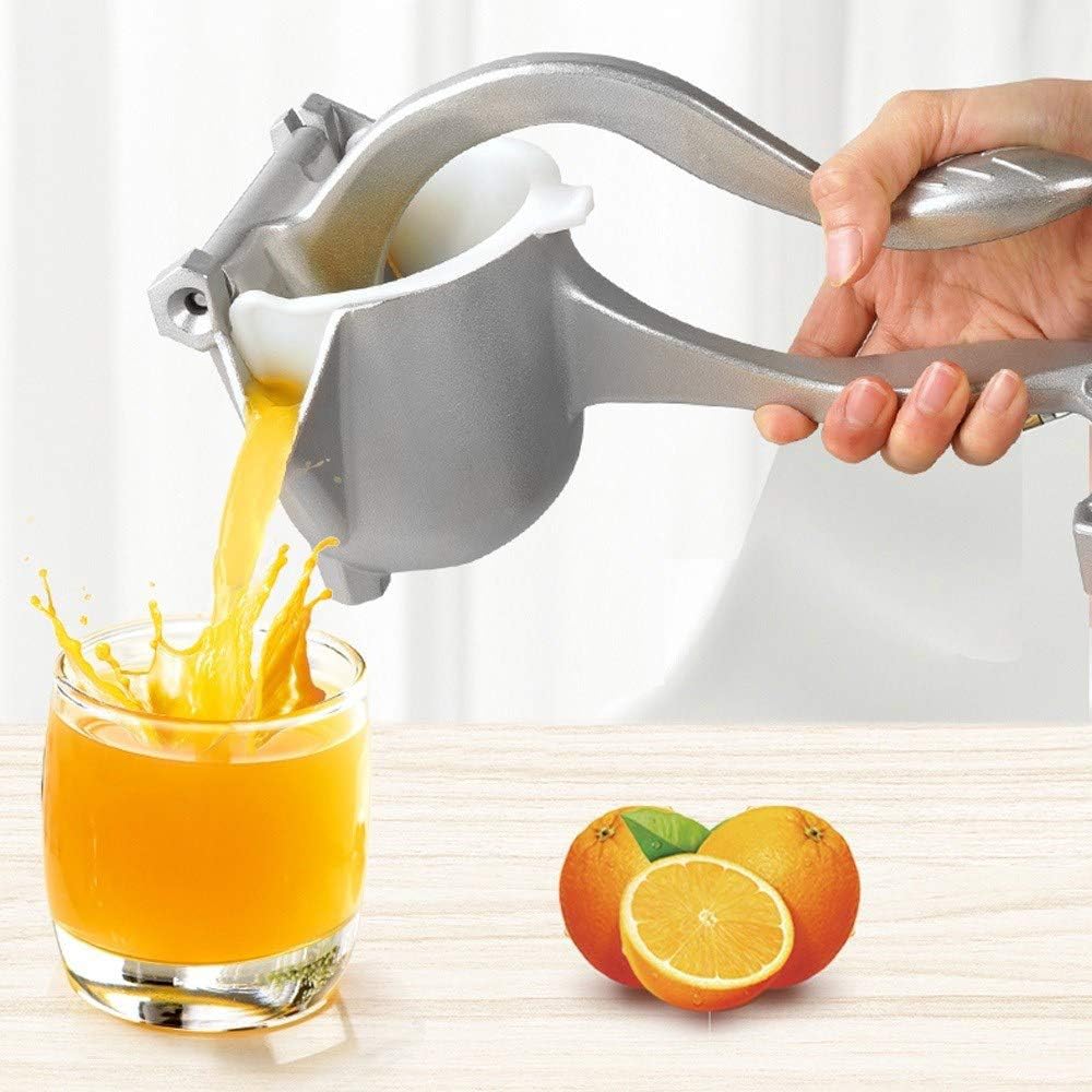 Aluminum Manual Fruit Juicer, Hand Press Lemon Squeezer Alloy Heavy Duty Juicer Squeezer Lemon Extractor Tool Easy Clean Fruit Citrus juicer for Orange Lime Metal Press Squeezer