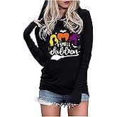 Sanderson Sisters Squad Hoodies Women Long Sleeve Halloween Pullover Tops Funny Hocus Pocus Hoodie Shirt