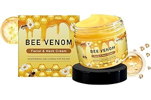 Bee Venom Facial & Neck Cream - Deep Hydrating Moisturizer with Honey & Aloe Vera for Dry Skin, Soothing Anti-Aging Skincare 
