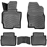 RizLiner Mazda CX-5 2013-2016 Custom Fit Floor Mats Rubber 3D Car Mats Laser Measured Floor Liners All Weather Heavy Duty Waterproof Odorless Non-Slip TPE (Front & Rear, Black)