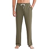 Vulcanodon Mens Cotton Pajama Pants Lightweight Soft Sleep Bottoms with Pockets and Button Fly Lounge PJ