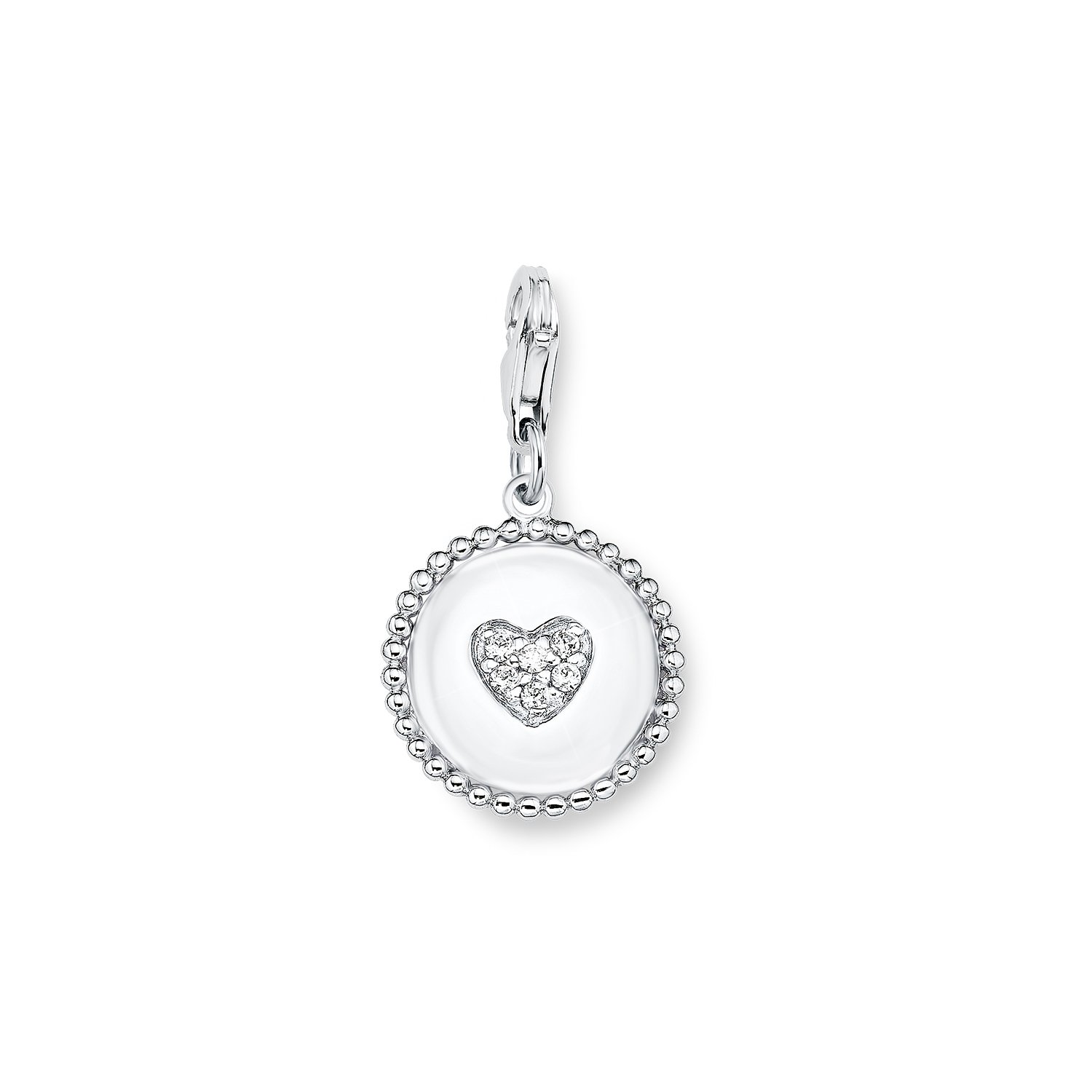 s.Oliver Jewel 508858 Women's Charm Rhodium-Plated 925 Silver with White Zirconia