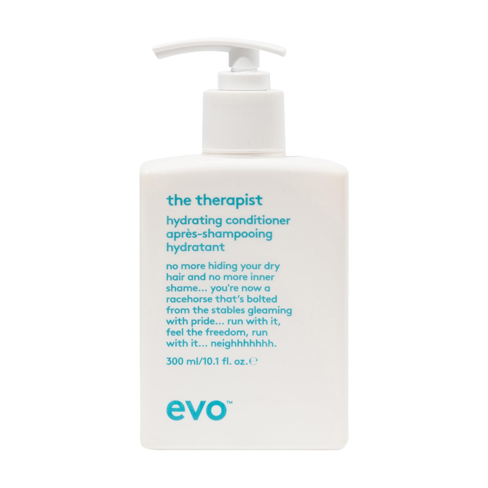 EVO The therapist hydrating conditioner, moisturising conditioner for dry and coloured hair, gives suppleness, shine and reduces frizz, vegan, sulphate-free, 300 ml