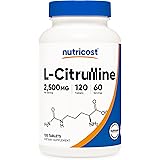 Nutricost L-Citrulline 2500mg Per Serving, 60 Servings, 1250mg Per Tablet, 120 Tabs - Non-GMO and Gluten Free Supplement