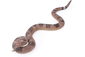 SIENON Realistic Fake Snakes Toy Soft Rubber Snake Figure Garden Scare Birds and Squirrels, Rattlesnake Toy Figurines Stress Relief Gag Toys Halloween Decoration Party Favors Prank Props