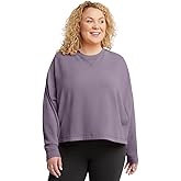 Hanes womens Originals Fleece Crop Sweatshirt, Soft Brushed Fleece Cropped Pullover, Plus