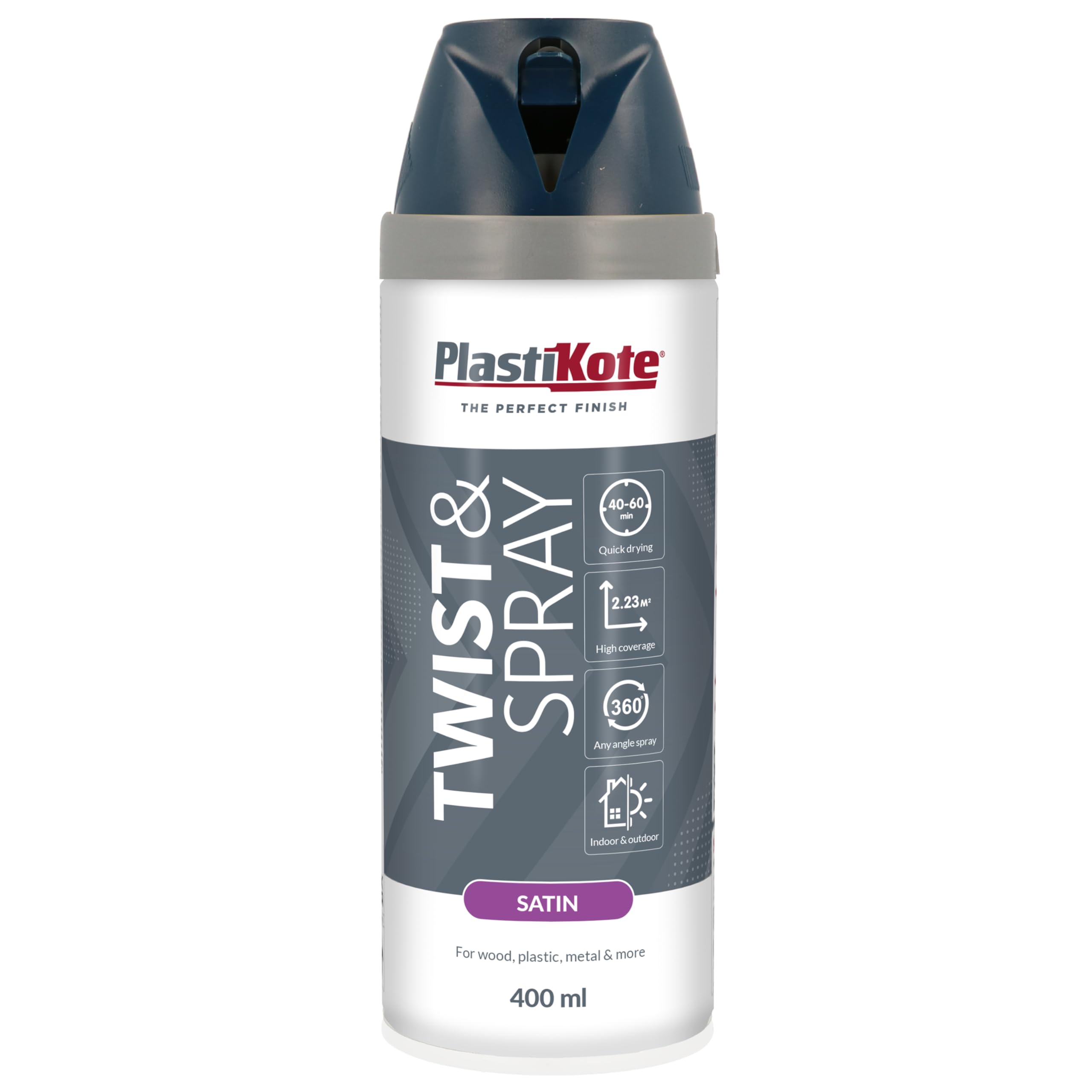 Plasti-Kote 22111 400ml Premium Spray Paint Satin - Night Navy