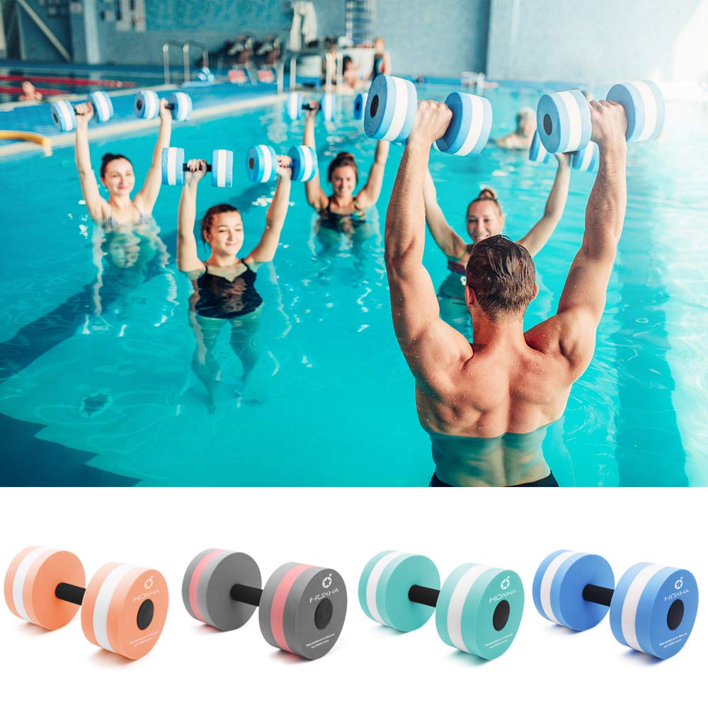 Aquatic Exercise Dumbell Set of 2 - Water Aerobic Exercise Foam Dumbbells Pool Resistance Fitness Equipment for Weight Loss