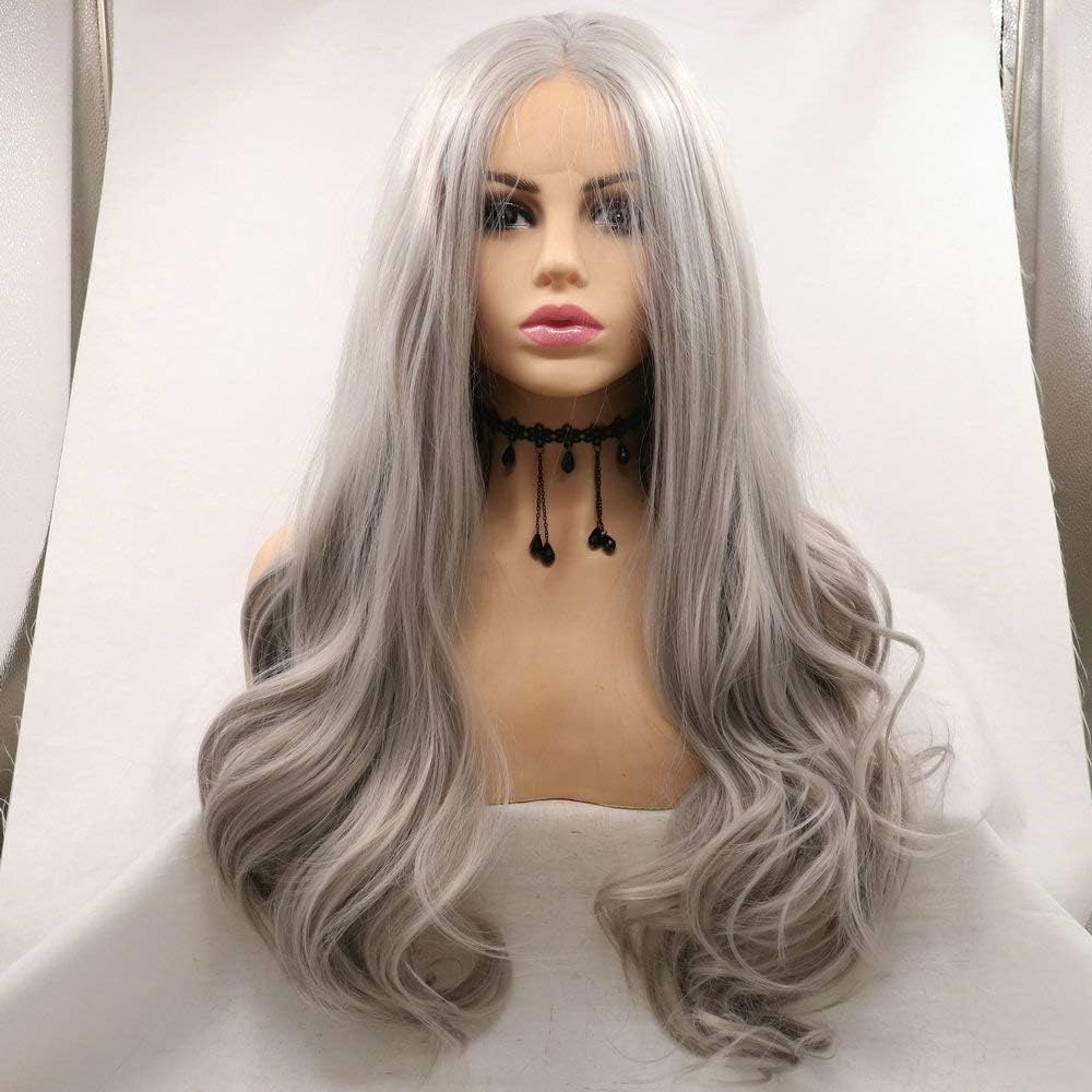SERENEWIG 13x3" Hand-tied 60# Blonde Bob Wigs Lace Front Ice White Short Bob Wigs for White Women Cosplay Party Daily Use Synthetic Heat Resistant Fiber Hair 14" 250g Blonde Straight Neck Length Bob
