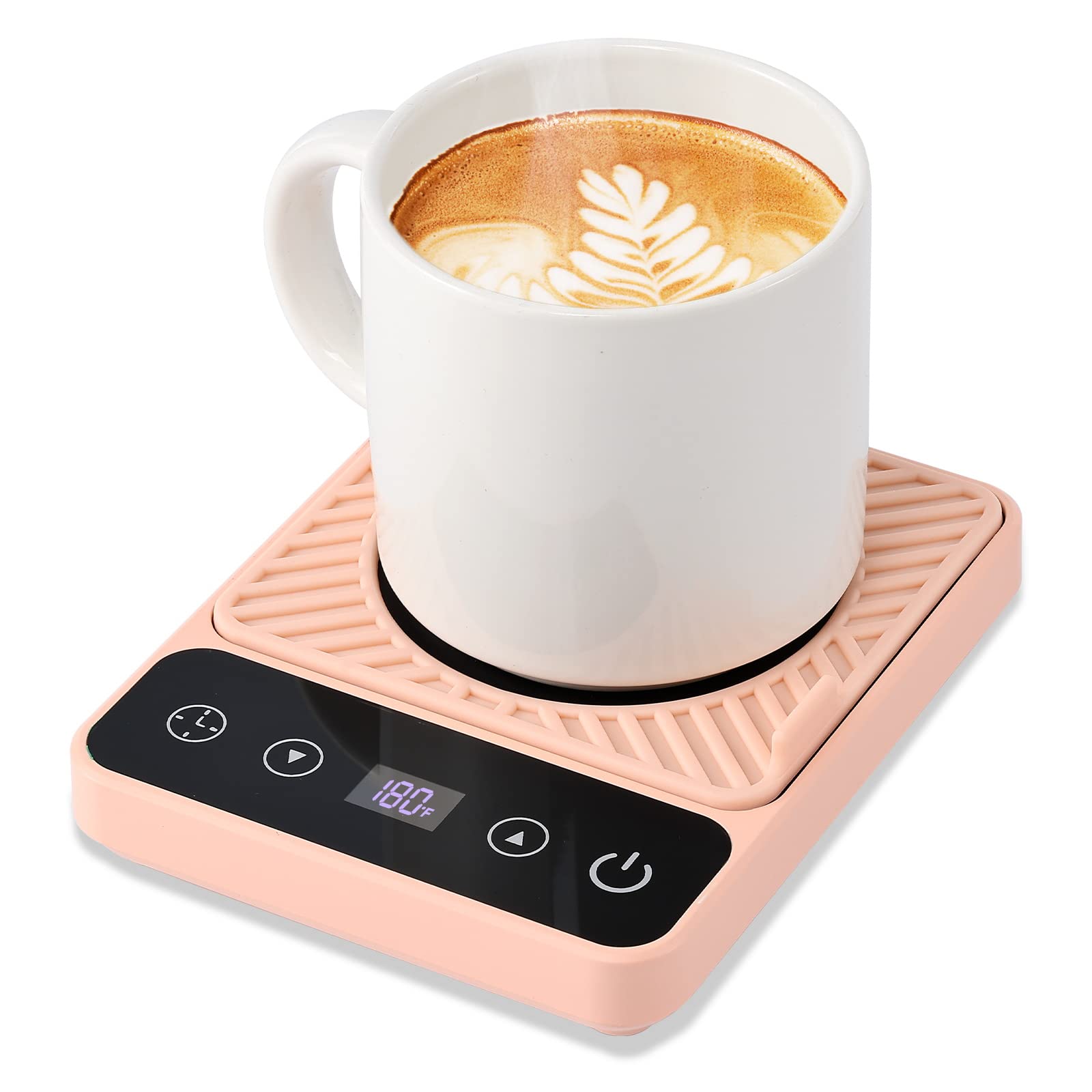 Photo 1 of Mug Warmer - Electric Coffee Mug Warmer with Timer,Coffee Cup Warmer for Desk Auto Shut Off,Smart 6-Temperature Control, Coffee Accessories for Coffee Lovers, Pink