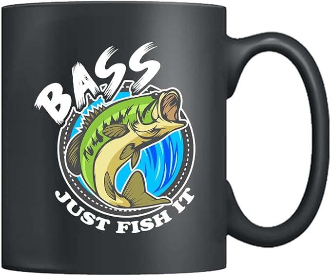 Bass Fishing Coffee Mug Ceramic Just Fish It Bass Fishing