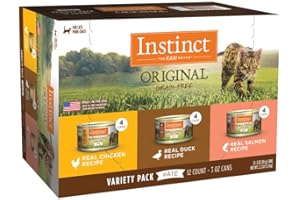 Instinct Original Grain Free Recipe Variety Pack Natural Wet Canned Cat Food by Nature's Variety, 3 Ounce (Pack of 12)