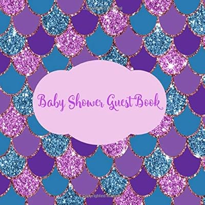 Baby Shower Guest Book Mermaid Purple Pink And Gold Glitter