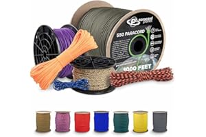 Paracord Planet 550 Paracord – 200+ Colors – Hanks from 10-100 Feet and Spools of 1000 Feet – Great Multi-Use Cord!