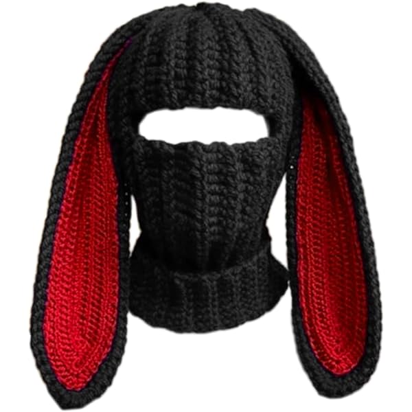 Dsgzkk Beanie,Ears Balaclava Halloween Balaclava Long Bunny Ears