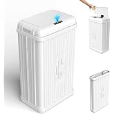 DuckSky 50 Liter/13.2 Gallon Collapsible Motion Sensor Trash Can,Pet &amp; Child Friendly Plastic, Manual Mode Keep Open, Portable for Camping &amp; Home, Space-Saving Folding Design