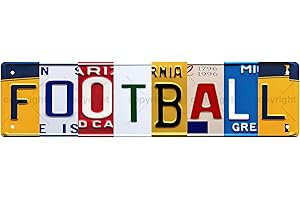 AEONTINITY Football Vintage Metal Tin Sign, Street Sign, Home Decor, Room Decor, Wall Decor, Bathroom Decor, Bar Decor, Cafe Decor, Garage Decor, 16 x 4 Inch