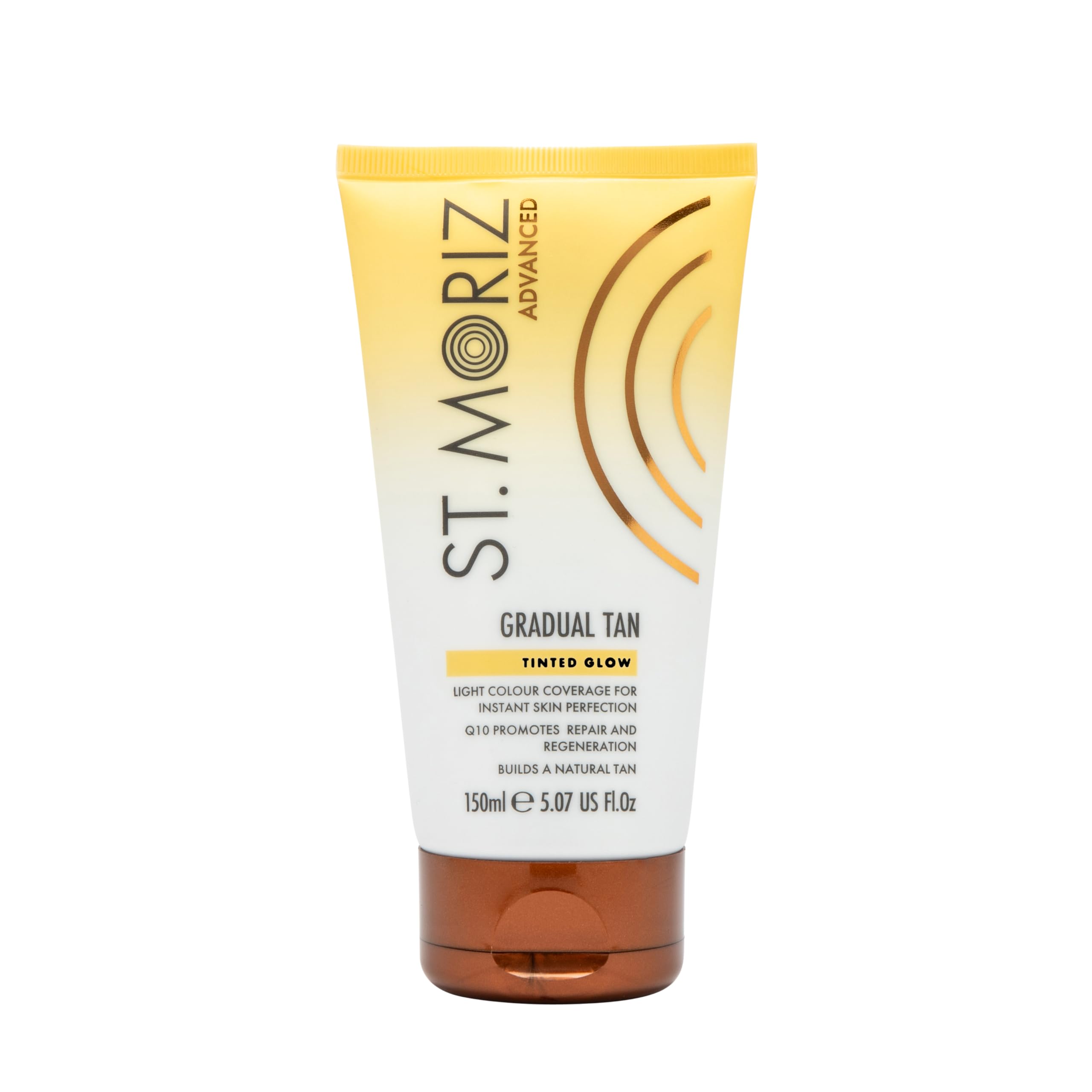 St. Moriz Advanced Tinted Gradual Tanning Lotion | Hydrating Gradual Tan Moisturiser with Anti-Ageing Q10 & Light Colour Coverage | Builds up a Natural Glow in 1 to 3 Applications | Vegan | 150ml