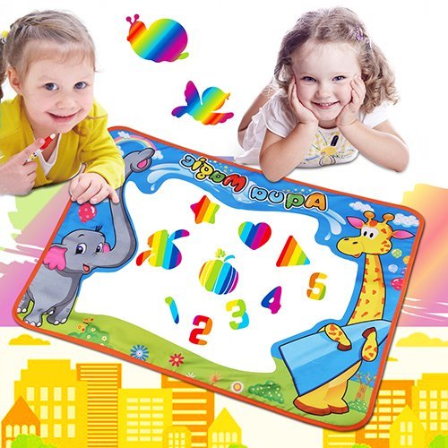 Kids Drawing Mat Aqua Magic Water Doodle Pad for Painting Writing Educational Toy Gift (Blue, Large)