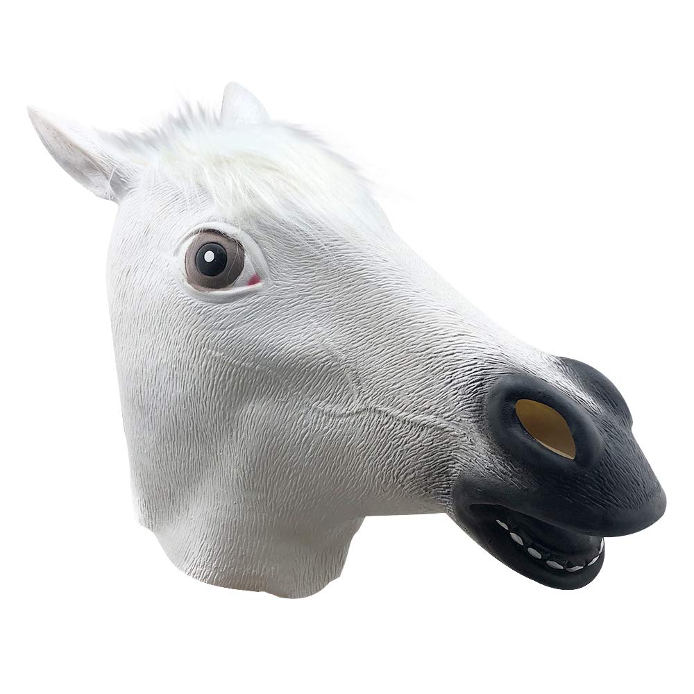Halloween Horse Mask Creepy Horse Heas Mask Animal Cosplay Latex Mask