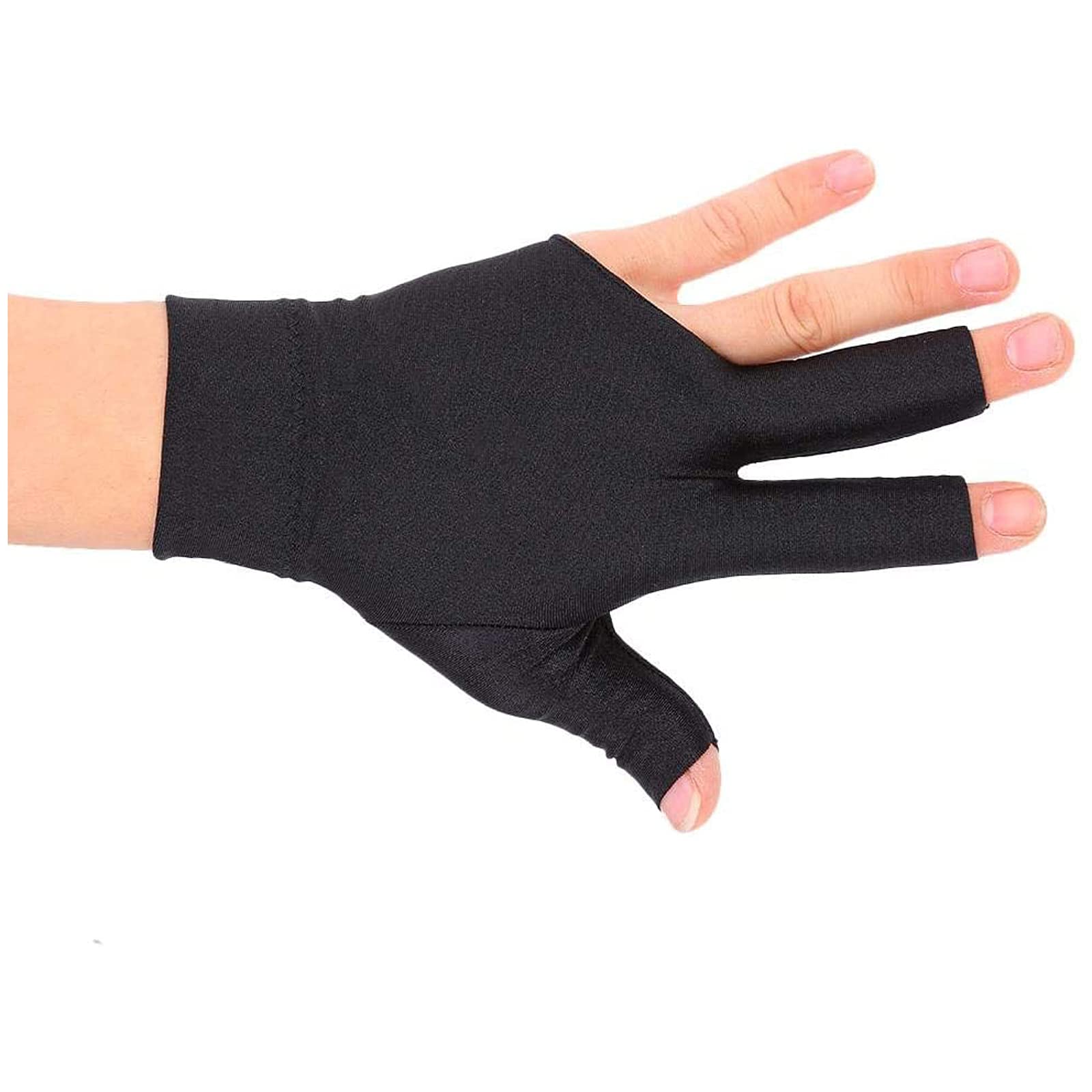 Akozon pool glove left hand Snooker Glove Left Hand Open Three Finger Spandex Glove Billiard Cue Pool Gloves Billard