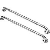 2 PCS Anti Slip Shower Grab Bar Handle, 32 Inch Chrome SUS 304 Stainless Steel Grab Bars of Bathroom Knurled Balance Bar, Saf