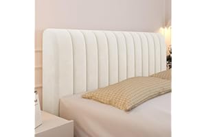 EFELIM Velvet Bed Headboard Cover Queen King Full King Size Headboard Slipcover Quilted Thicken Dustproof Protector Cover for Bedroom Decor Washable (Off White,King:200cm/78in)