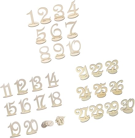 Amazon ウッド製 1 30 席札 座席番号 誕生日パーティー ウェディング テーブル 飾り 30個入り おもちゃ おもちゃ