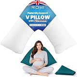 Rohi Orthopaedic V Pillow with Pillowcase Teal Anti-Allergy Hollowfibre Support