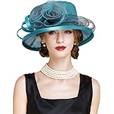 Flat Top Sun Visor Hats for Women Floral Bride Wedding Fascinator Hat Bucket Hat Cocktail Party Derby Cap