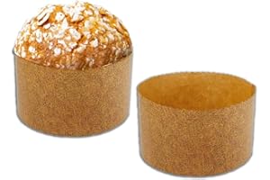 Pastry Chef's Boutique Thin Panettone Paper Pan Mold - Large 1 Kg - 6-5/8" x 4-5/16" - Pack of 6