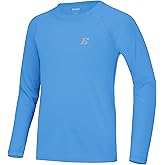 EoBeKee UPF 50+ Boys Swim Shirt, Long Sleeve Rash Guard Youth Kids UV Sun Protection SPF Shirts Fishing Water Beach Surfing