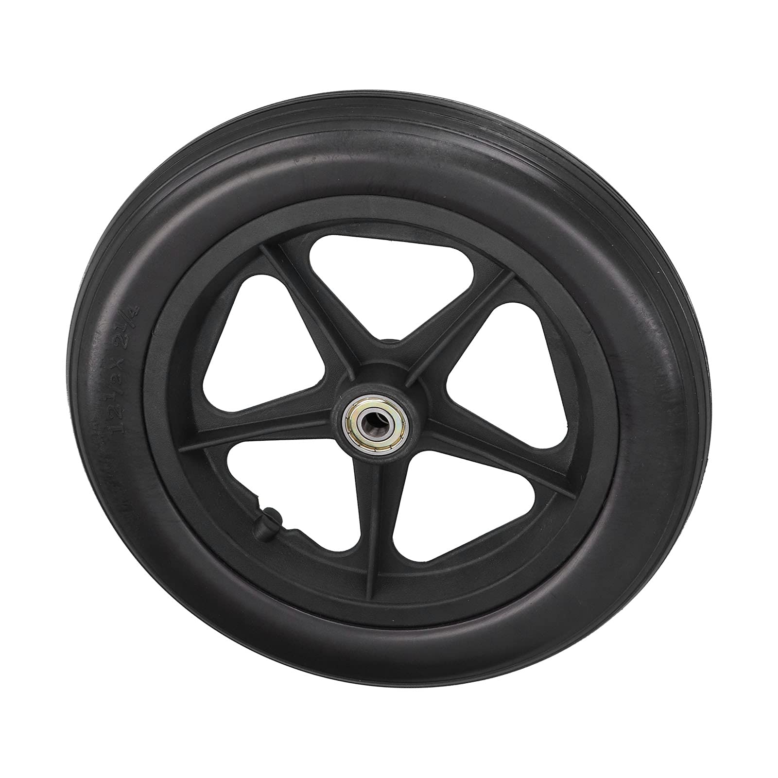 SWOQ Replacement Wheel, Rubber No Inflatable 12 inch Wheelchair Rear Wheels Abrasion Resistance Good Compatibility for Hospital