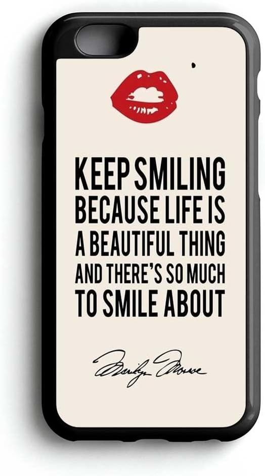 Marilyn Monroe Quotes Keep Smiling Iphone 6 Case Black Plastic Amazon Ca Cell Phones Accessories