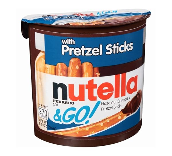 NUTELLA & GO! CREAMY CHOCOLATE HAZELNUT SPREAD WITH PRETZEL STICKS 1.8 OZ SNACK PACK