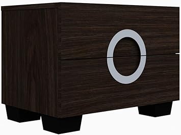 Amazon Com Homeroots 18 Refined Wenge High Gloss Nightstand Furniture Decor