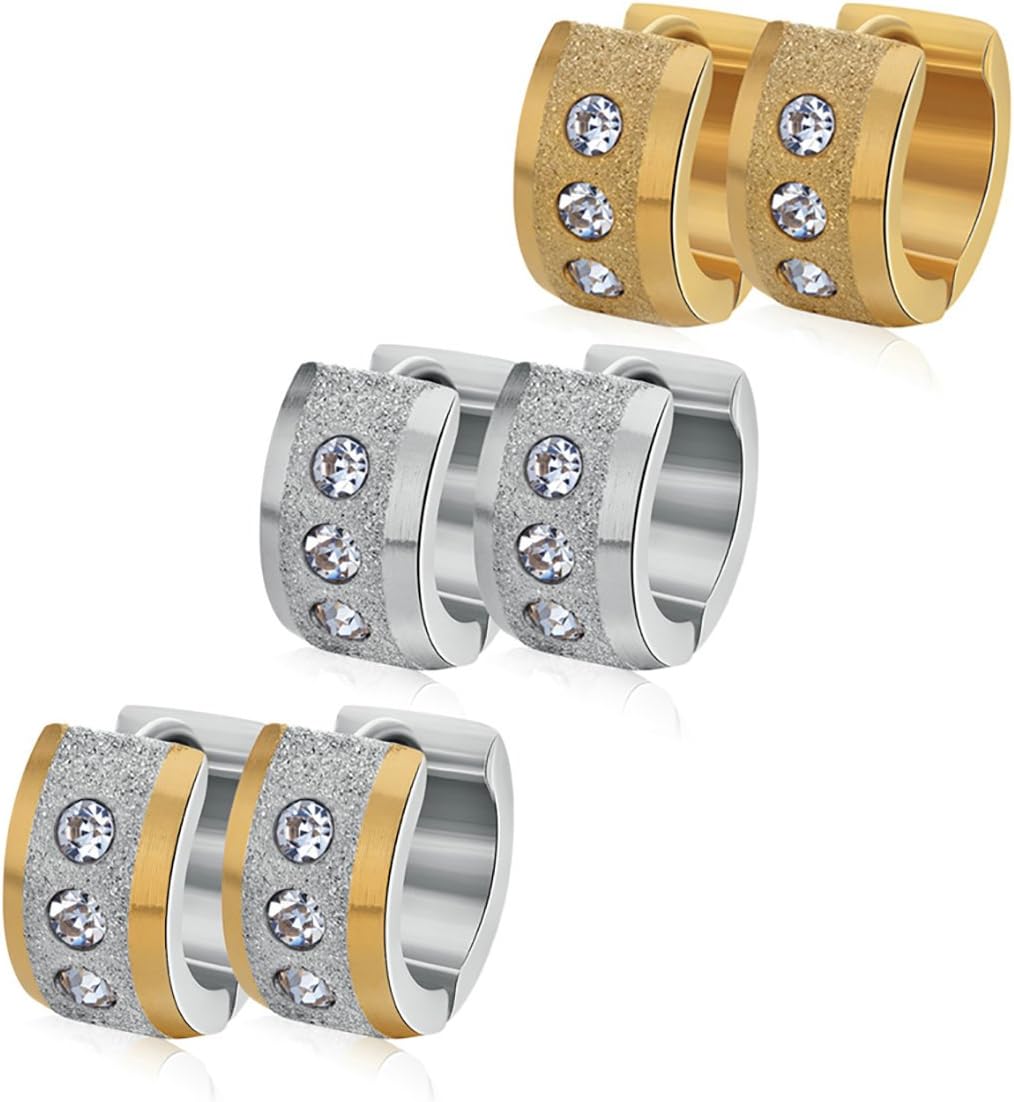 Tianyi Stainless Steel Jewelry Earrings for Women Men Round Hoop Earrings