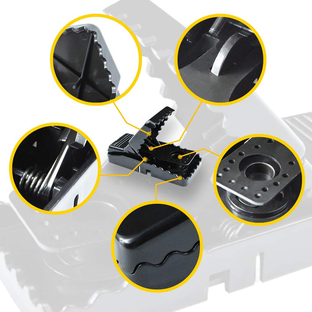 Small Mouse Trap, Reusable Snap Traps That Work with Detachable Bait Cup, Sanitary Safe and Effective Indoor Mouse Catcher Pack of 8