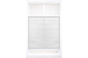 DEZ FURNISHINGS Cordless 1.5" Light Filtering Top Down Bottom Up Cellular Shade, 58.5" W x 64" H, White