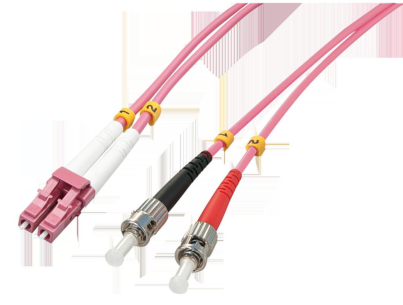 Lindy 46350 Duplex Fiber Optic Cable, OM4 LC/LC 1 m Pink
