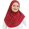 Prien Plain Ready To Wear Hijab for Women, Muslim Instant Turbans, Soft Jersey Scarf, Islamic Clothes, Long Hijabs, Abaya