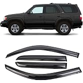 Durable Window Deflector for 1996-2002 Toyota 4 Runner, Original Tape-on Window Visors, Widnow Deflector, rain Guards for Cars, Dark Smoke, 4 PCS WV94751