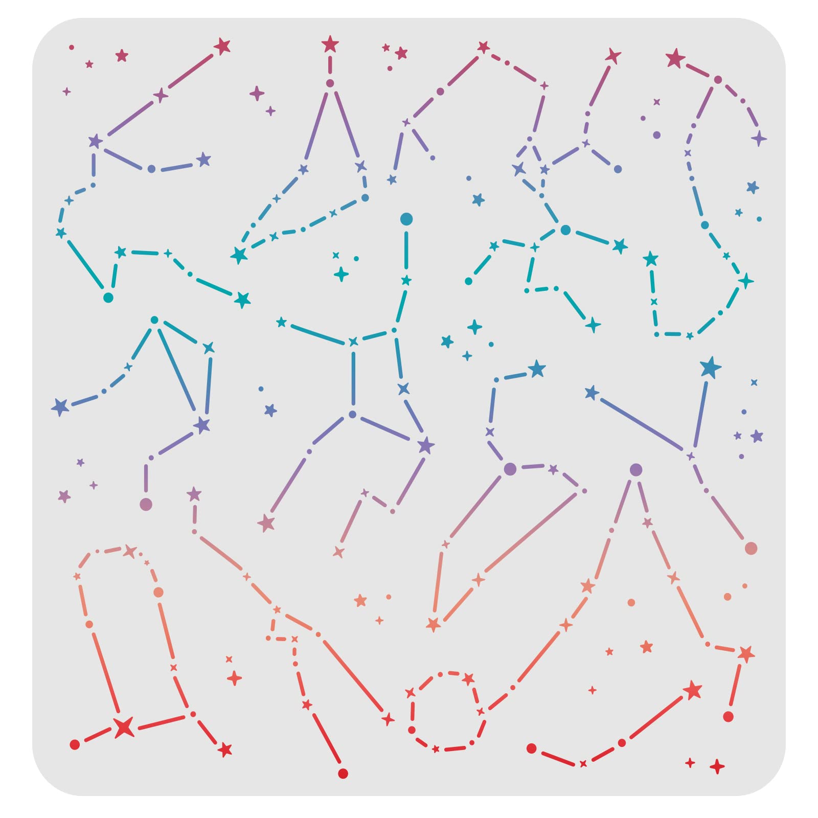 FINGERINSPIRE Constellation Drawing Painting Stencils Templates 30x30cm Plastic Square Reusable Stencils for Painting on Wood, Tile, Floor Wall Fabric