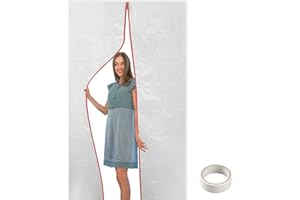 4 ft x 7 ft Plastic Zipper Door Dust Protector (Red Zippers) - Heavy-Duty Plastic Sheeting with Zipper Door Dust Protection -