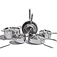 Heritage Steel x Eater 10 Piece Cookware Set | Made in USA | 5 Ply Fully Clad Stainless Steel Cookware Set | Stay Cool Handle | Induction Cookware Set | Non Toxic Cookware Set | Cook like an Eater