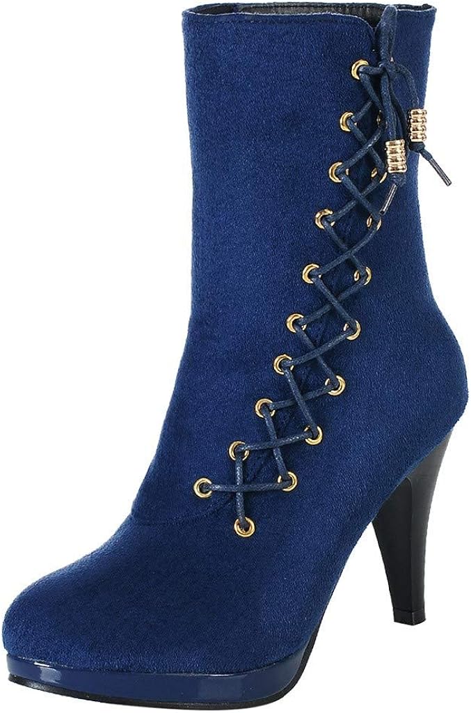 Damen Stiefeletten Herbst Winter - Orthopädische Schnürstiefel Mit Reißverschluss